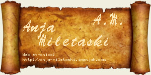 Anja Miletaški vizit kartica